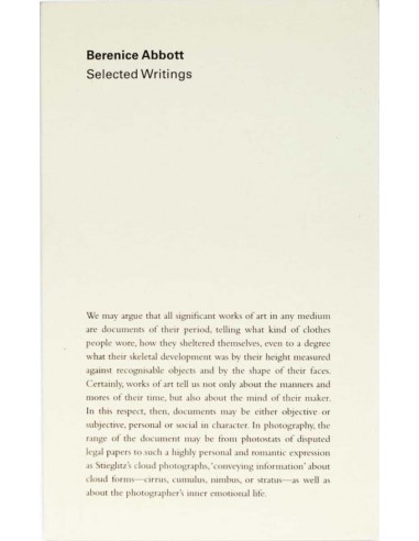 Berenice Abbott, Selected Writings